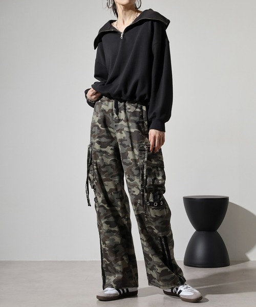 RE730 ワイドパンツ カーゴパンツ Camouflage cargo pants / カモフラ