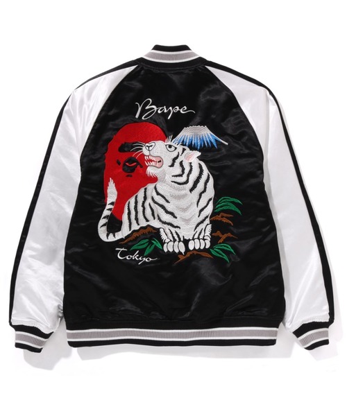 A BATHING APE スカジャン　 ネイビー/ホワイト A BATHING APE スカジャン TIGER REVERSIBLE SOUVENIR JACKET