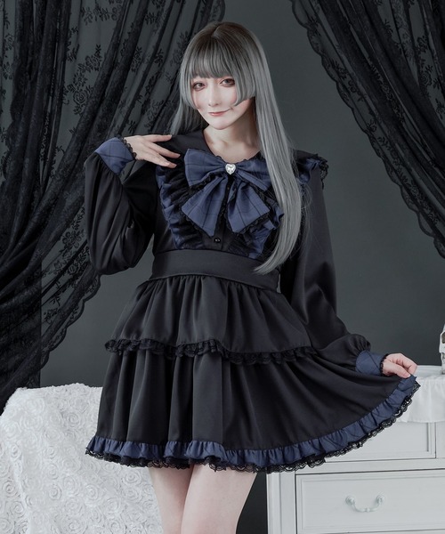 ラパフェ　リボンフリルワンピース Pal elfy ワンピース セーラーリボンフリルワンピース