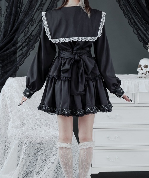 Pal elfy ワンピース セーラーリボンフリルワンピース : ZOZOTOWN