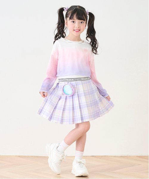 メゾピアノ　新品130  チェック切替　プリーツスカパン　スカート メゾピアノ チェック切替 プリーツスカパン 130