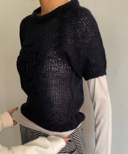 [Fancyclub/ファンシークラブ 完売品] ネットラグランニット FANCY CLUB ニット セーター A'GEM/9 × .kom 「 CLUB/ファンシー