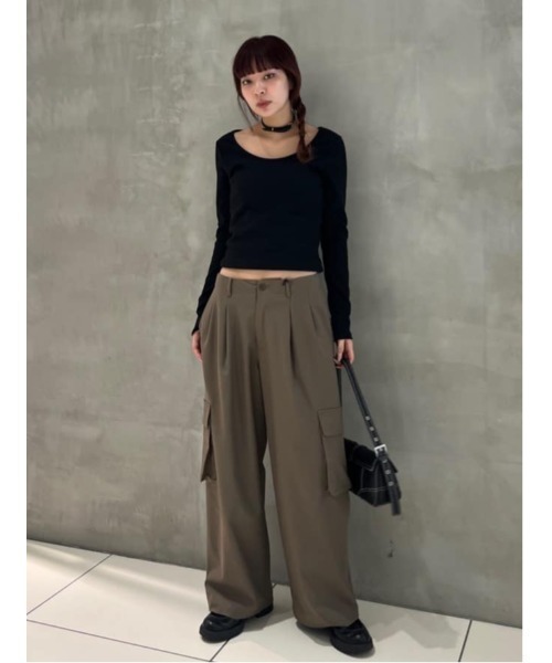 tシャツ THROW　PAD IN BACK OPEN L/S TOPS パッドイン バックオープン ロングスリーブ トップス レディース THROW by SLY tシャツ THROW PAD IN BACK OPEN L/S TOPS パッド