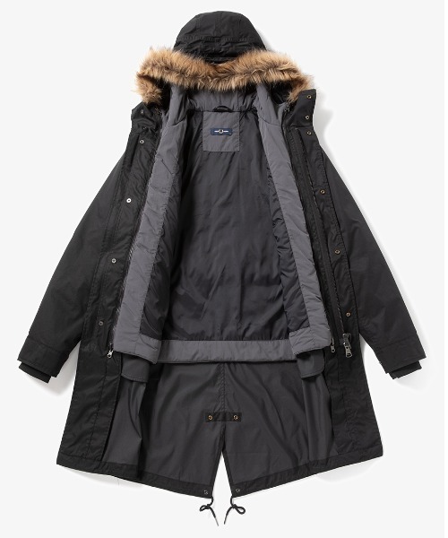 美品 フレッドペリー 2way ユニオンジャックライナー モッズコート グレーL 美品 フレッドペリー 2way ユニオンジャックライナー モッズコート