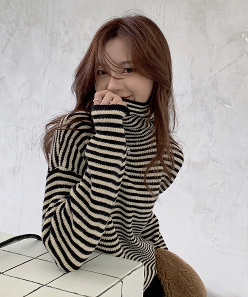 「Girly Doll」 タートルネックニット FREE グレー レディース_画像5