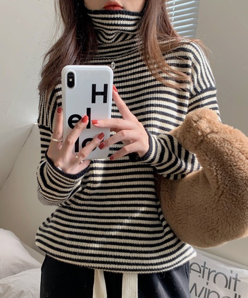 「Girly Doll」 タートルネックニット FREE グレー レディース_画像6