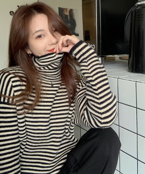 「Girly Doll」 タートルネックニット FREE グレー レディース_画像7