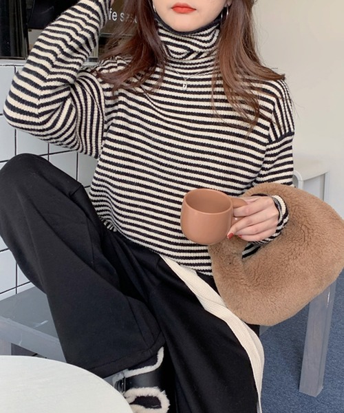 「Girly Doll」 タートルネックニット FREE グレー レディース_画像8