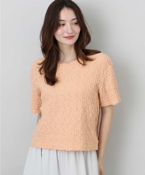 tシャツ フクレシャーリングカットソー/UVカット/洗える レディース
