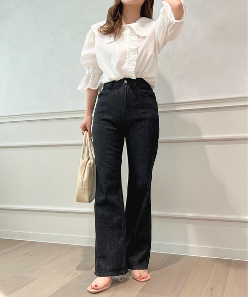 [apres jour] ботинки cut Denim брюки SMALL темно-голубой женский 
