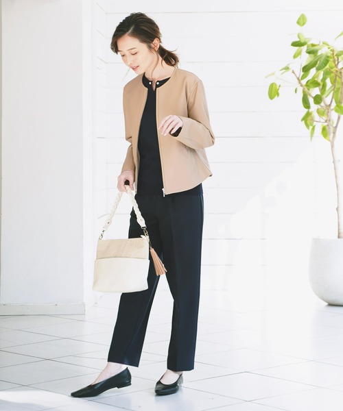 「IKKA LOUNGE」 ジップアップブルゾン M ブラック レディース_画像7