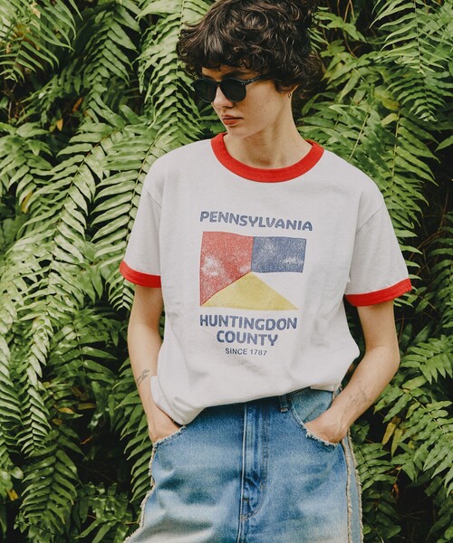 tシャツ Freada/フリーダ Used Essence PRINT Tシャツ レディース