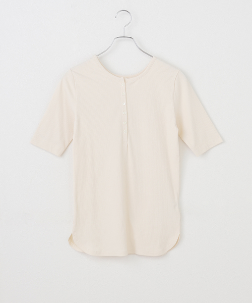 tシャツ ハイツイストテレコヘンリーハーフスリーブ レディース