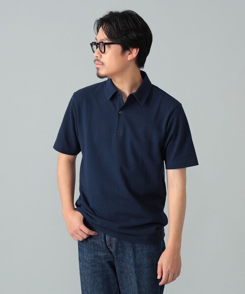 BEAMS SCHOOL ネイビー ポロシャツ L BEAMS F（ビームスF） ポロシャツ カノコ ポロシャツ メンズ