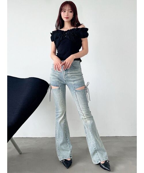 ボリュームフリルドッキングカットトップス RESEXXY リゼクシー RESEXXY tシャツ ボリュームフリルドッキングカットトップス
