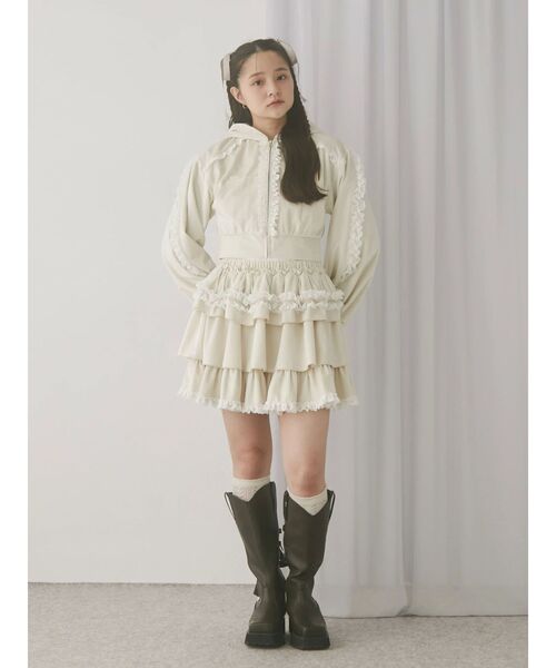 merry jenny スカート フリルベロアミニスカート : ZOZOTOWN