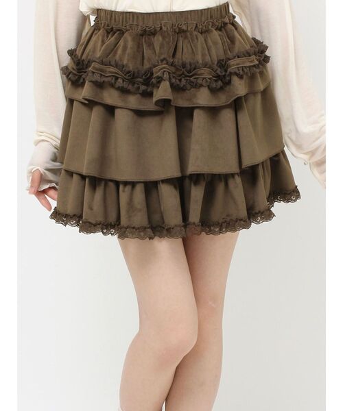 merry jenny（メリージェニー） スカート フリルベロアミニスカート