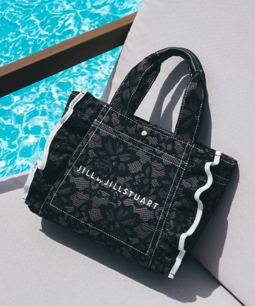 JILL BY JILLSTUART レースプリントスモールトートバッグ JILL by STUART トートバッグ レースフリルトートバッグ