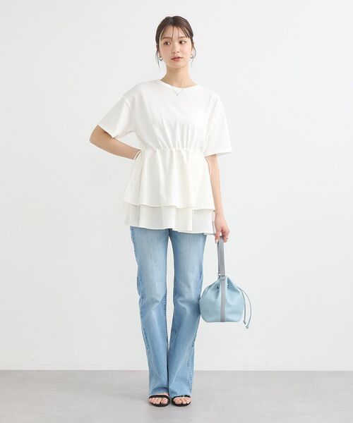 【美品】ビアズリー　袖ぷっくりチュニック・ワイド・ゆったり・異素材ドッキング 楽天市場】大きいサイズ レディース チュニック ヴィラーゴ