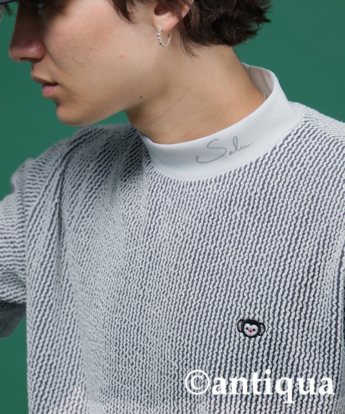 antiqua（アンティカ） tシャツ ストライプロゴトップス レディース