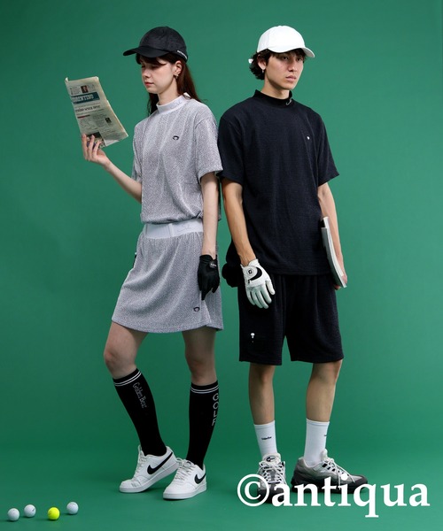 antiqua（アンティカ） tシャツ ストライプロゴトップス レディース