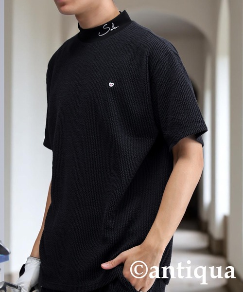 antiqua（アンティカ） tシャツ ストライプロゴトップス レディース