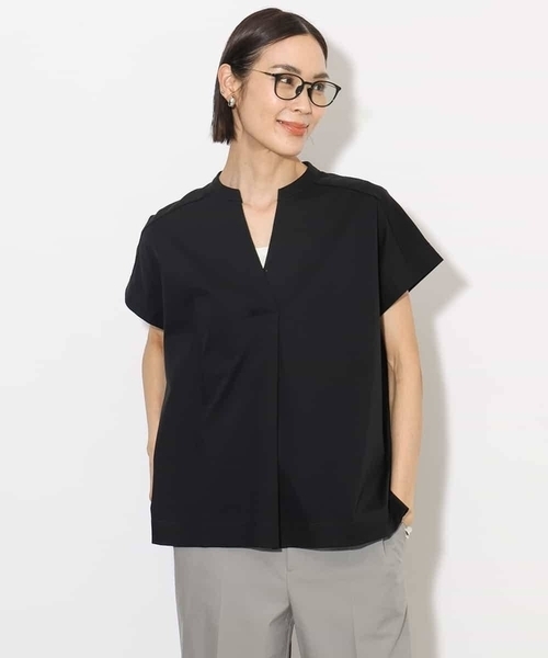 tシャツ 「接触冷感」キーネックカットソー レディース