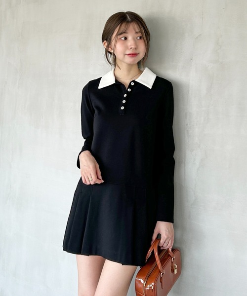 SNIDEL（スナイデル） ワンピース 衿つきプリーツカットミニワンピース