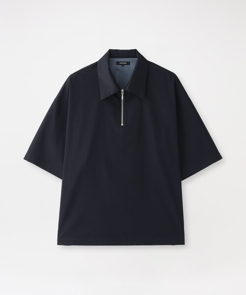 【専用】ローブドシャンブル コムデギャルソン ハーフジップ シャツ 襟付 M LOVELESS ポロシャツ シャンブレーサテンハーフジップポロ メンズ