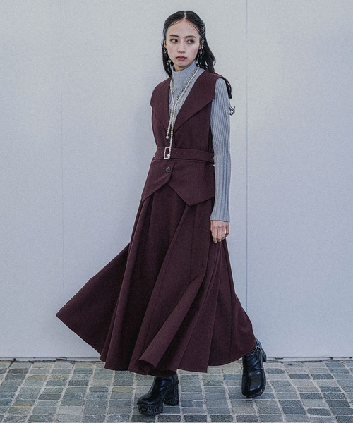 willfree新品Vネックレイヤードワンピース HARE（ハレ） ワンピース Vネックレイヤードライクワンピース(HARE