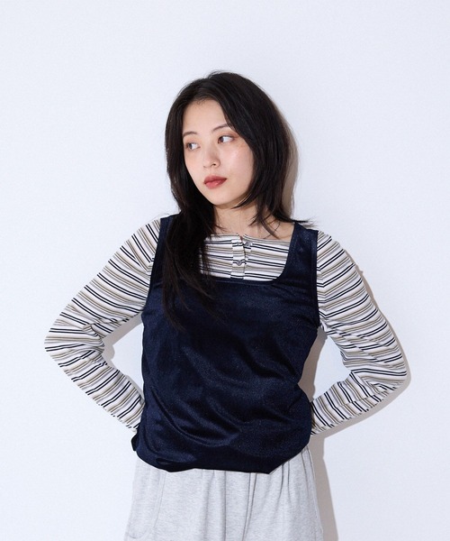 tシャツ マルチボーダーヘンリーLST/589935 レディース | JEANASIS | 06