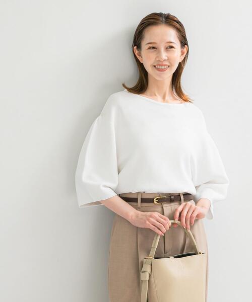 【WHITE】ウォッシャブルホールガーメントニット ニット セーター ウォッシャブルホールガーメントニット レディース