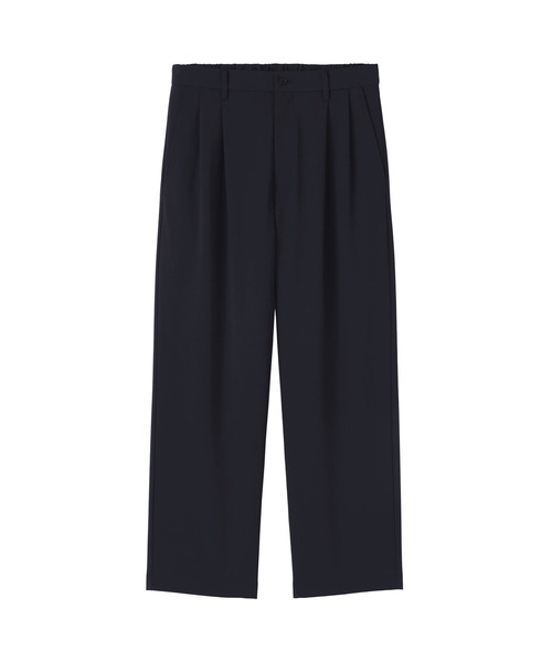無印良品 乾きやすいイージータックワイドパンツ ダークネイビー L 2枚セット 無印良品（MUJI） ワイドパンツ パンツ 紳士 乾きやすいイージータック