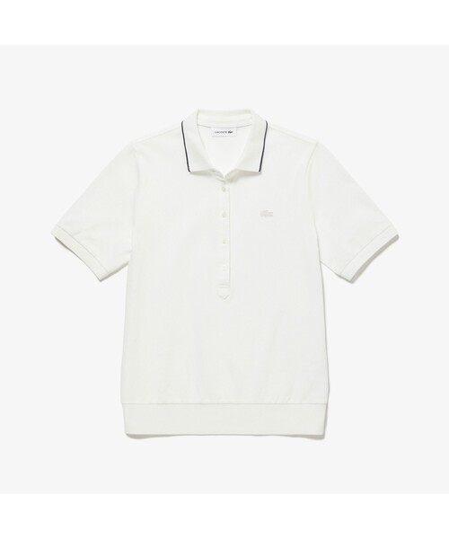 「LACOSTE」 半袖ポロシャツ 36 ネイビー レディース