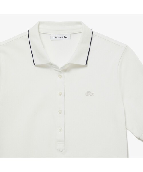 「LACOSTE」 半袖ポロシャツ 36 ネイビー レディース