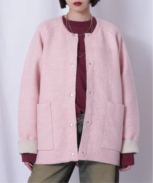 セール‼️rose bud ピンク系ボタン付きカーディガン rose bud ピンク系ボタン付きカーディガン ローズバッド] ボタンV