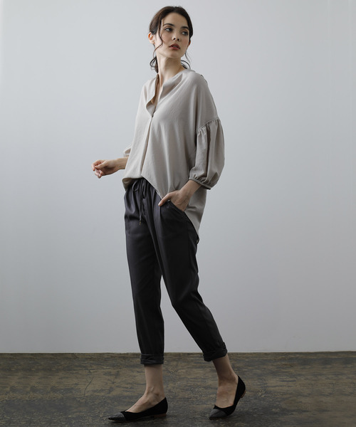 「OUVRAGE CLASSE」 7分袖ブラウス FREE チャコールグレー レディース_画像4