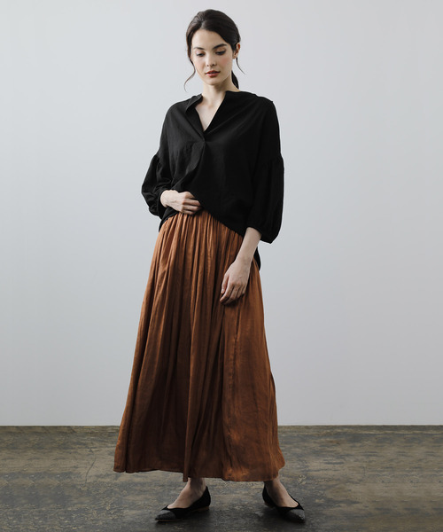 「OUVRAGE CLASSE」 7分袖ブラウス FREE チャコールグレー レディース_画像9