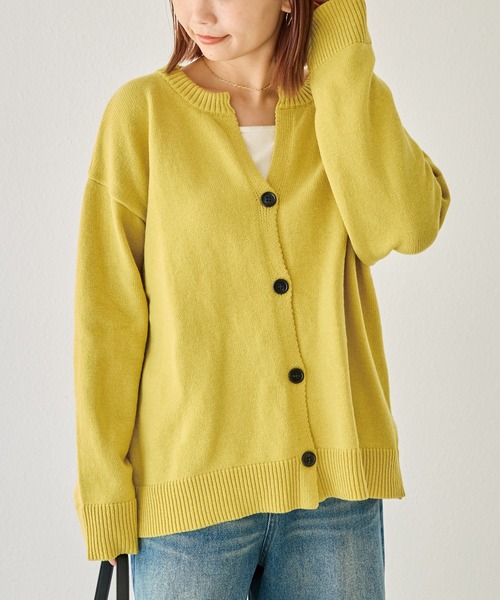 LAVEANGE（ラビアンジェ） カーディガン 「洗える」スキッパーニット