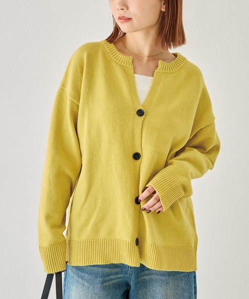 LAVEANGE（ラビアンジェ） カーディガン 「洗える」スキッパーニット