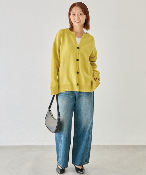 LAVEANGE（ラビアンジェ） カーディガン 「洗える」スキッパーニット