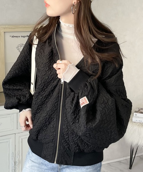 「Java」 ジップアップブルゾン X-LARGE グレイッシュベージュ レディース_画像3