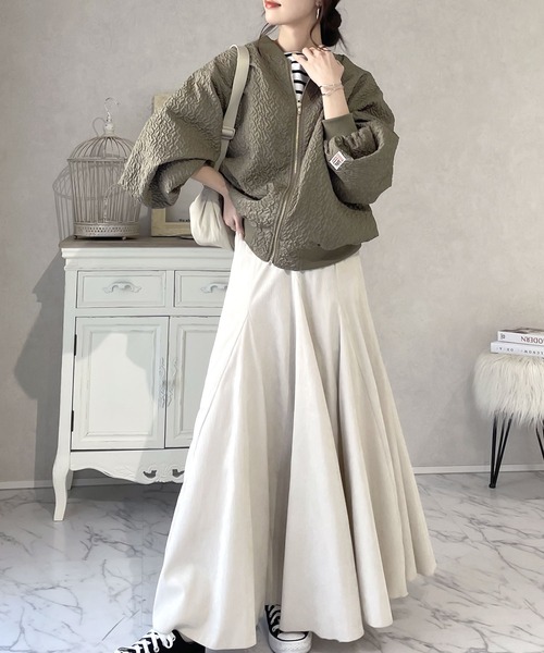 「Java」 ジップアップブルゾン X-LARGE グレイッシュベージュ レディース_画像8