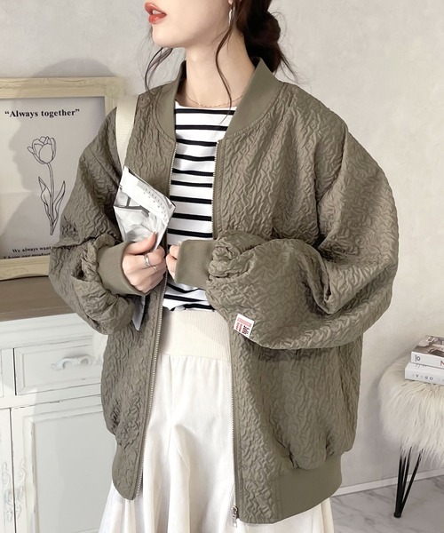 「Java」 ジップアップブルゾン X-LARGE グレイッシュベージュ レディース_画像9