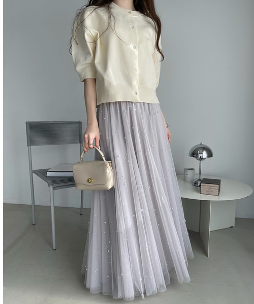 「Eclat one」 半袖ニット FREE アイボリー レディース_画像5