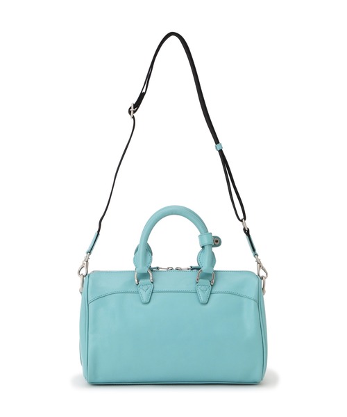 AVIREX 水色 バーシティー レザー ミニ ボストンバッグ AVIREX（アヴィレックス） ボストンバッグ VARSITY LEATHER MINI