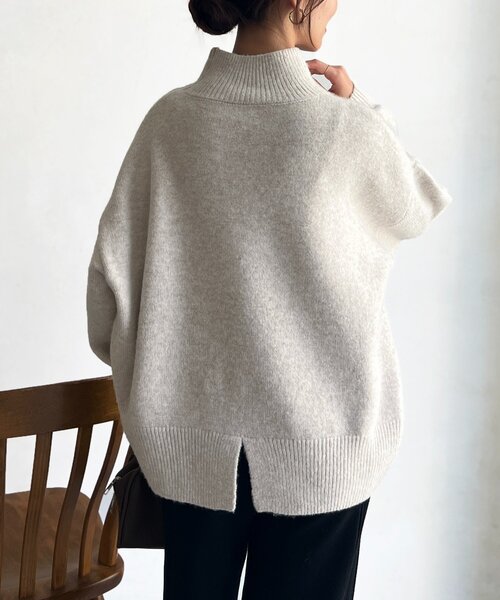 Chez toi（シェトワ） ニット セーター BACKスリットハイネックニット