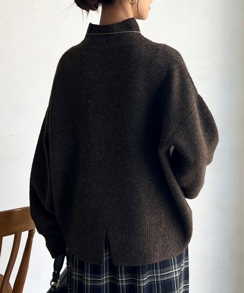 Chez toi（シェトワ） ニット セーター BACKスリットハイネックニット