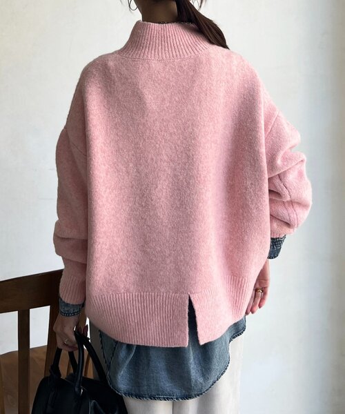 Chez toi（シェトワ） ニット セーター BACKスリットハイネックニット