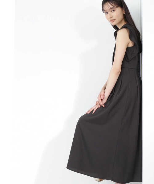 「NATURAL BEAUTY BASIC」 ノースリーブワンピース MEDIUM ブラック レディース_画像4